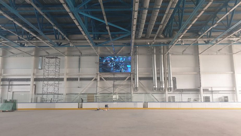 Светодиодный экран с плотным шагом пикселя для ледового дворца "Атлант" с. Майма (Республика Алтай)