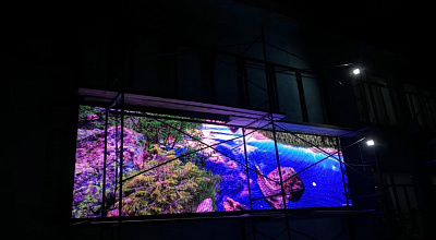 Светодиодный экран на фасад здания администрации, пос. Оссора