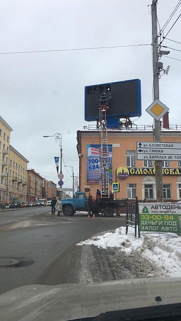 Замена уличного светодиодного экрана в Смоленске