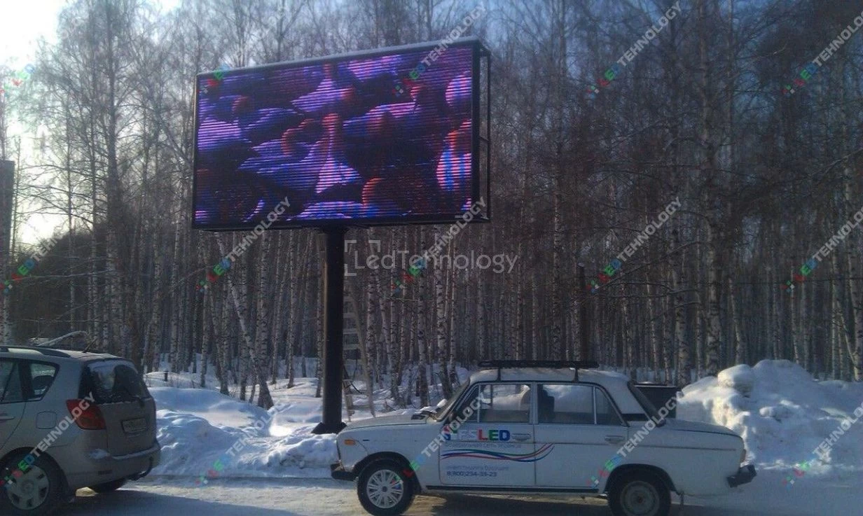 Светодиодный экран на АЗС Лукойл 19 г. Барнаул